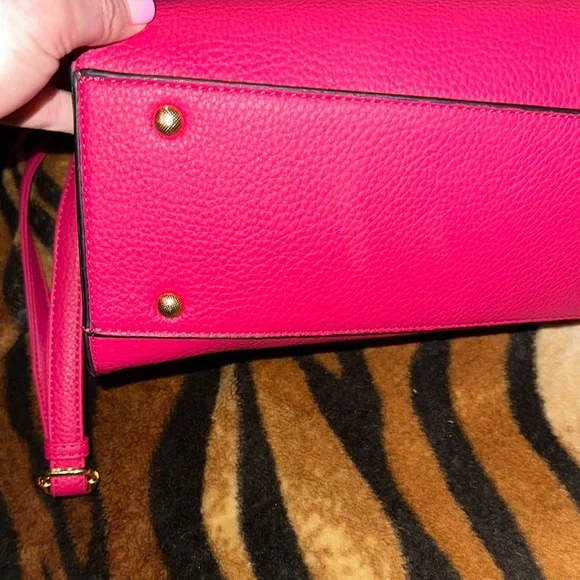 3 pcs. Set Vibrant Pink Leather Tote Bag- fake Birkin bag - Picture 5 of 8